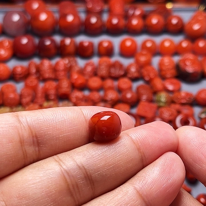 南红玛瑙未镶嵌配饰火焰纹老型10.8mm