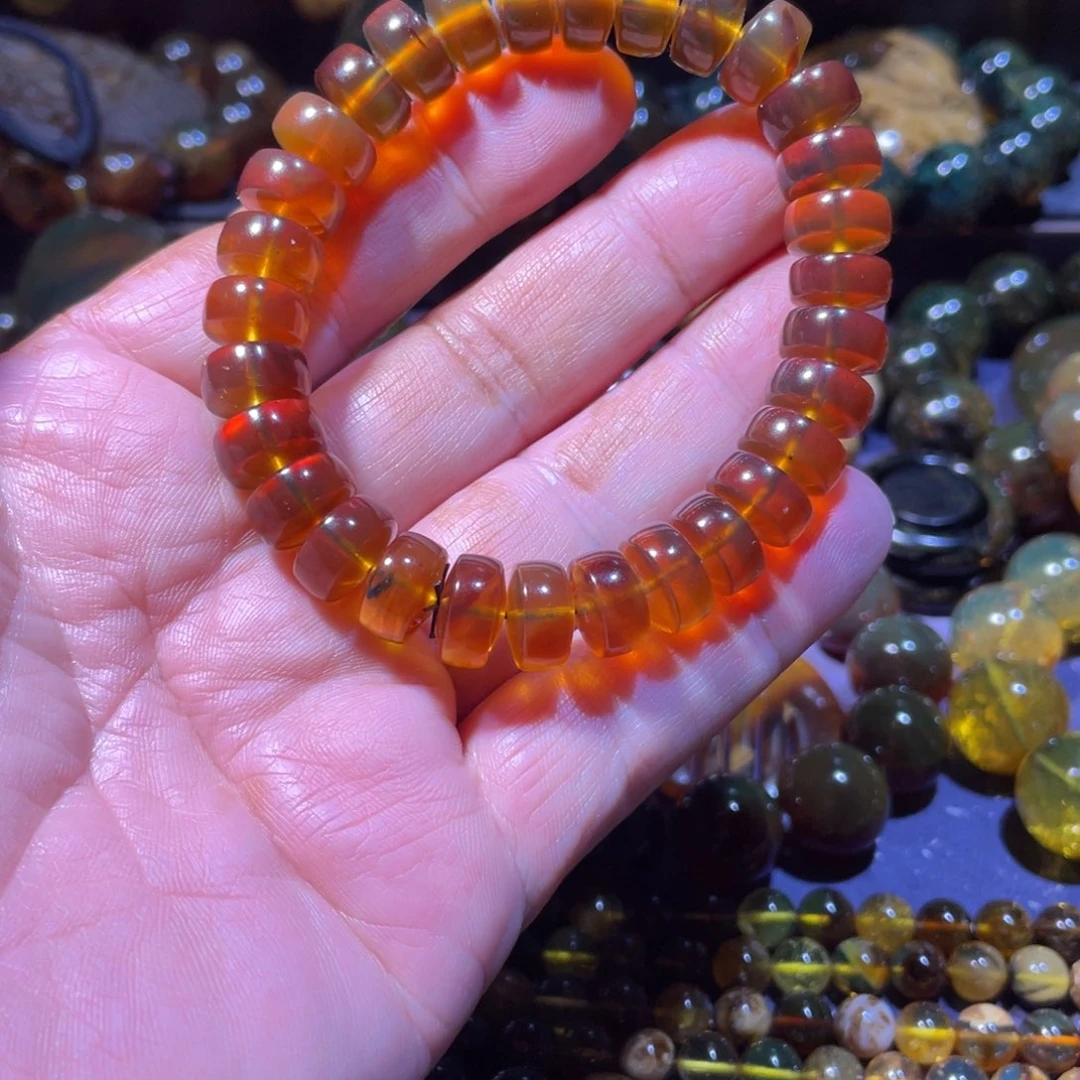 琥珀未镶嵌手链天然