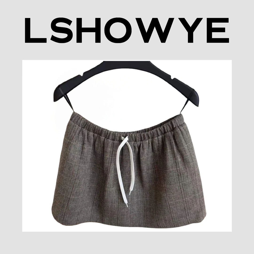 LSHOWYE｜人字纹羊毛蓬蓬裙BoQ12
