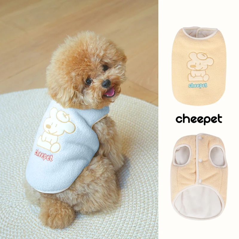 cheepet/趣派宠物秋冬苹果小狗毛绒保暖两腿马甲