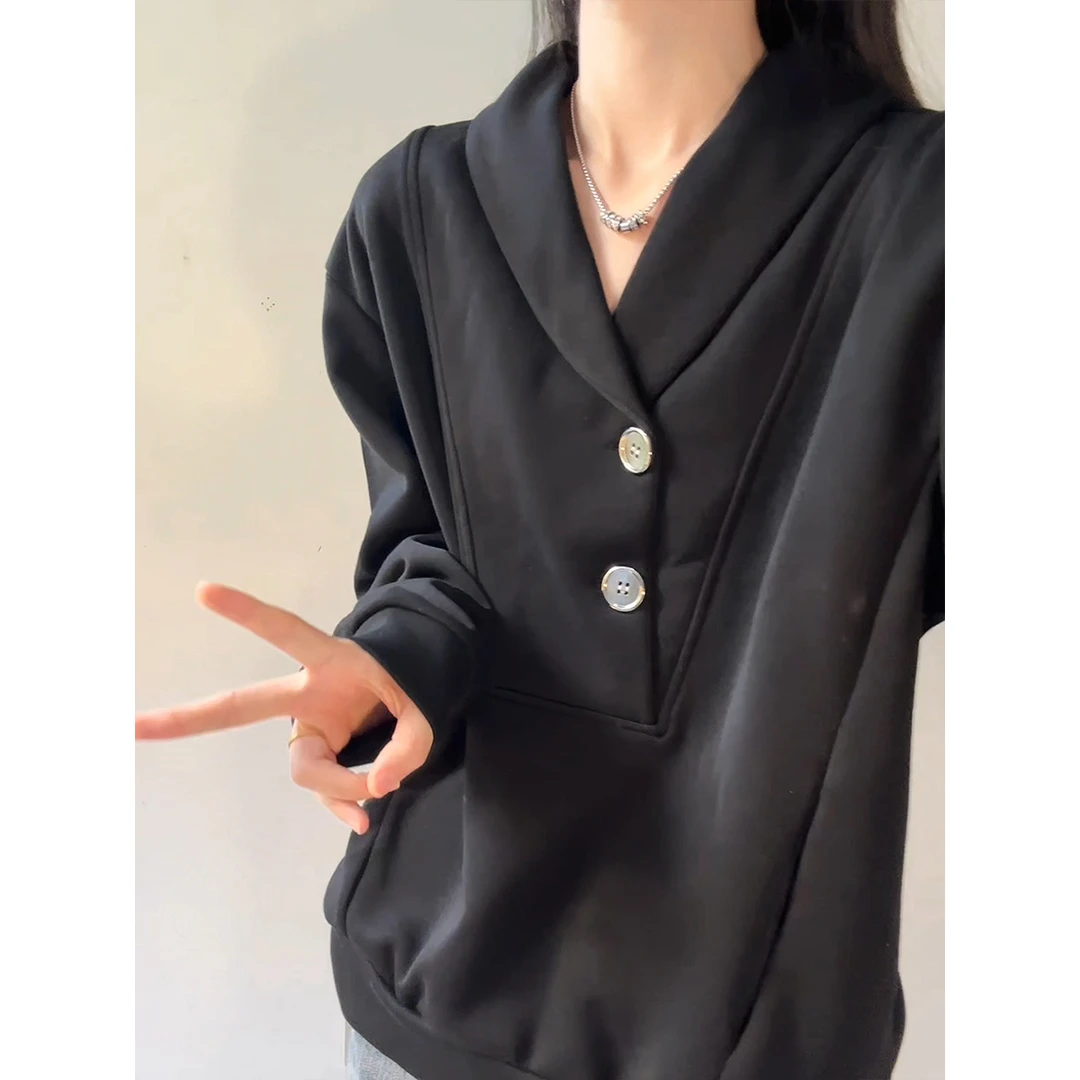 polo翻领卫衣男秋季美式重磅衣服春秋款2025新款宽松oversize外套