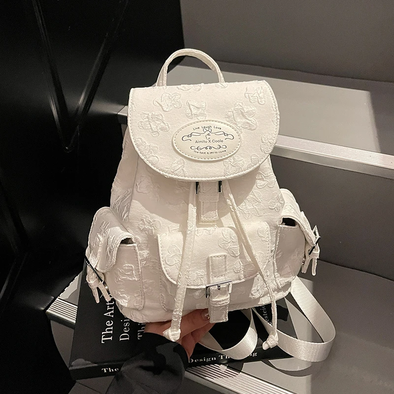 艾米兔女包2025新款休闲简约学院风包包女通勤时尚百搭小众双肩包