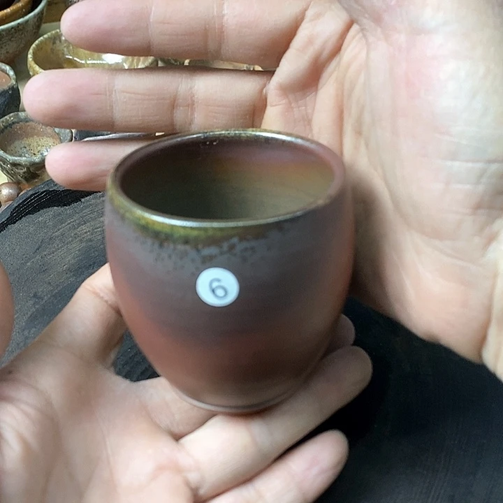 杯手工粗陶、柴烧茶器