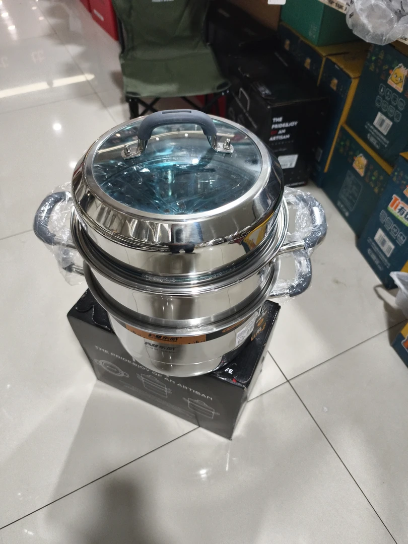 东威三层钢一体加厚蒸锅