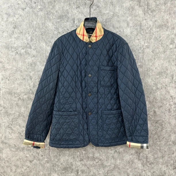 95新 BURBERRY/博柏利 Burberry蓝色菱格纹棉服