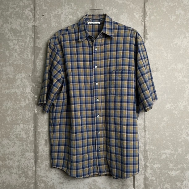 未使用 Acne studio 44*1/acne studio条纹短袖衬衫/16008/JP