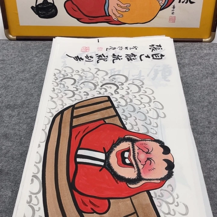 国画手绘禅意画一物一拍