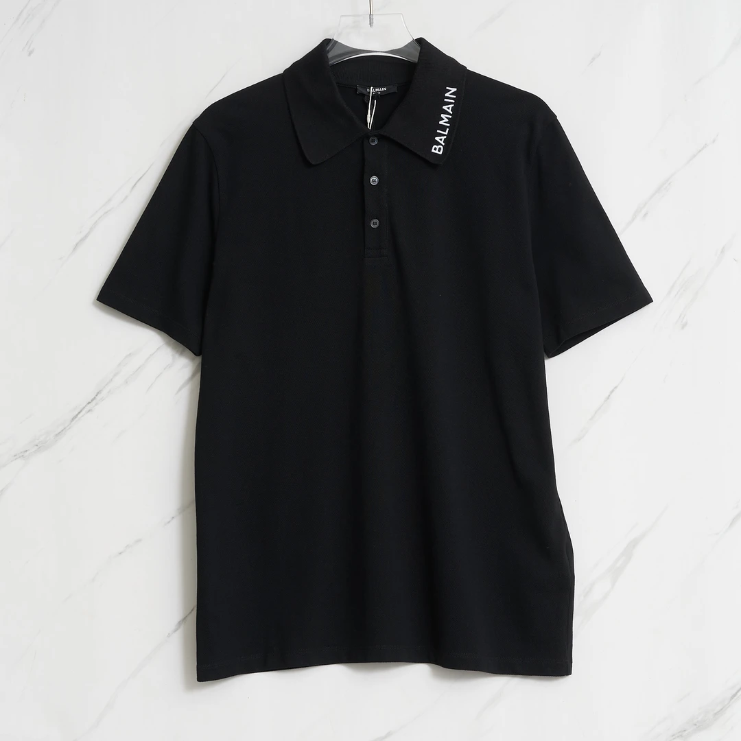 Balmain男士字母刺绣polo衫/B2BU00105