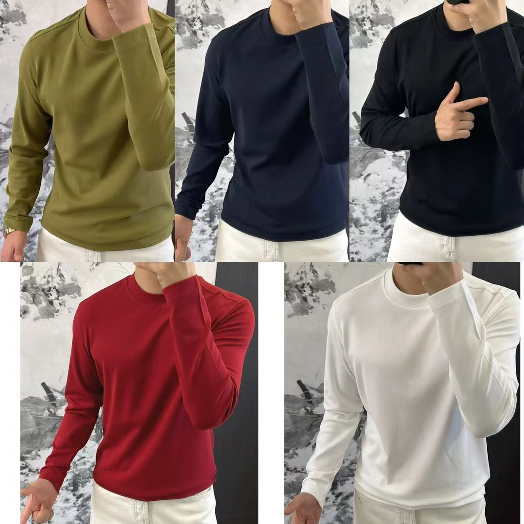 東•Dongzi 高奢品质丨"棉＋兰精莫代尔"净版双肩百搭长袖T恤9527