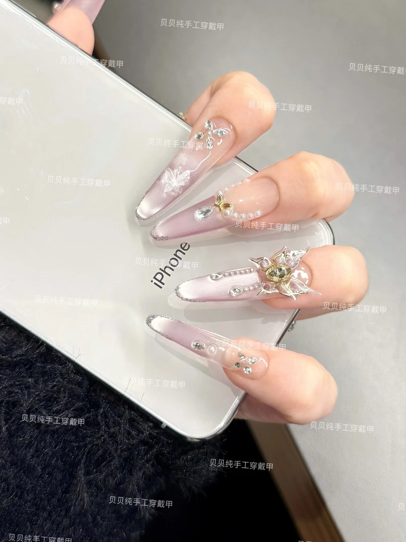 【冰蝶】轻奢新品原创手工高端猫眼百搭气质穿戴甲