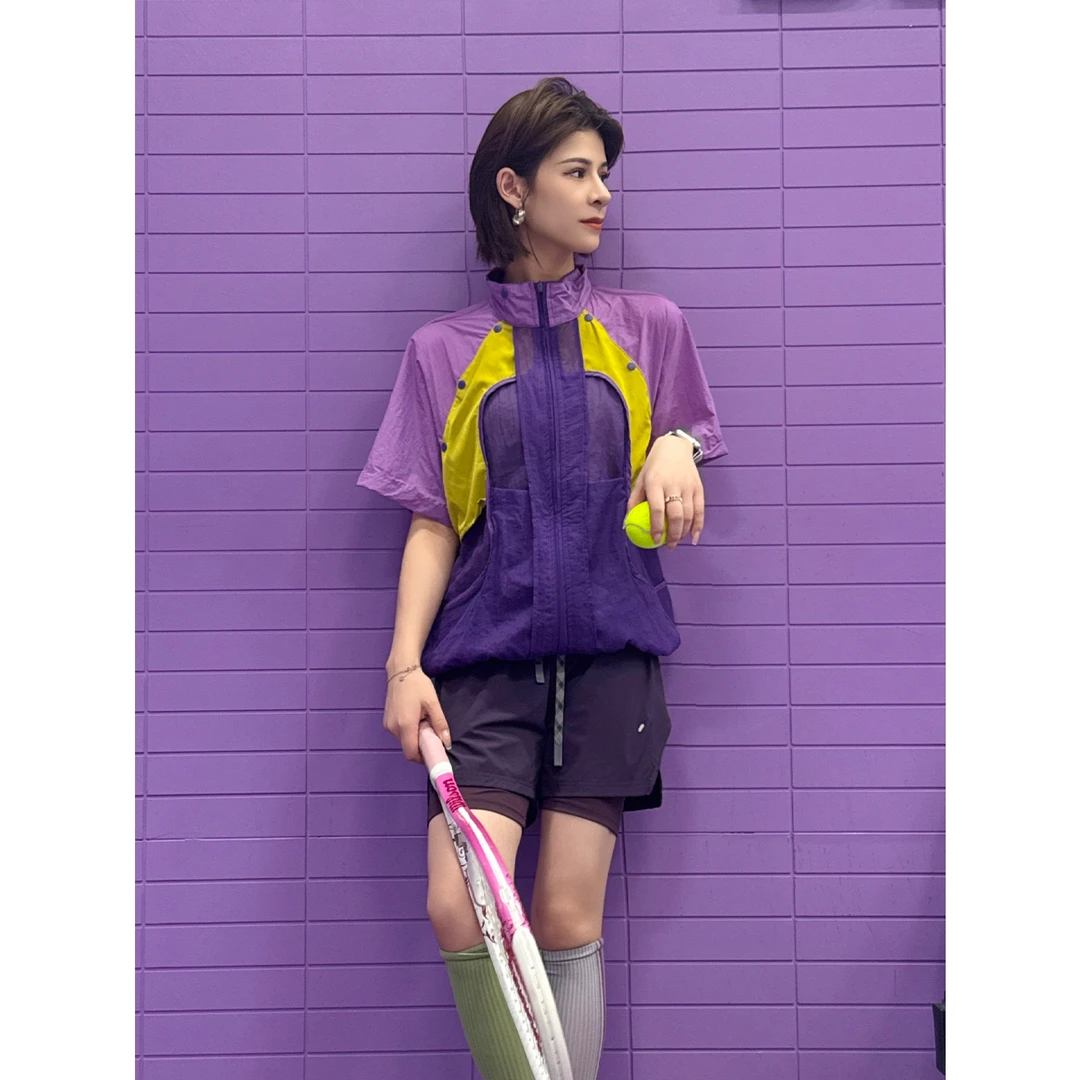 【咚咚专属】设计师款冰感速干高弹薄款撞色拼接短裤训练CZ-544SS