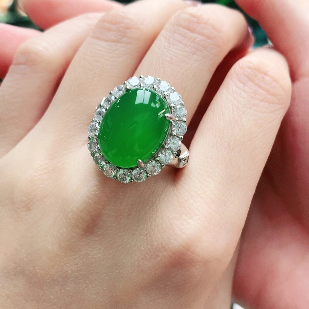 玛瑙/玉髓银S925镶嵌戒指