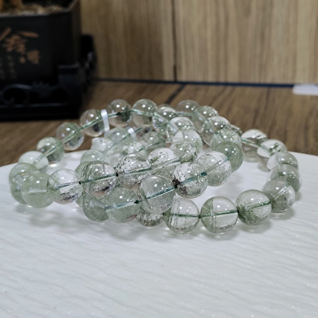 【书记甄选】天然绿幽灵单圈手链 多样性发一件 约12mm 1729BB