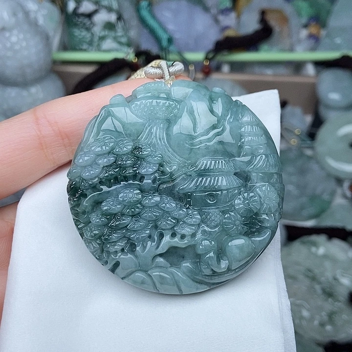 翡翠未镶嵌颈饰翡翠双面