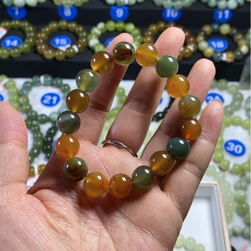 【闪购商品】蛇纹石玉手链未镶嵌闲***?