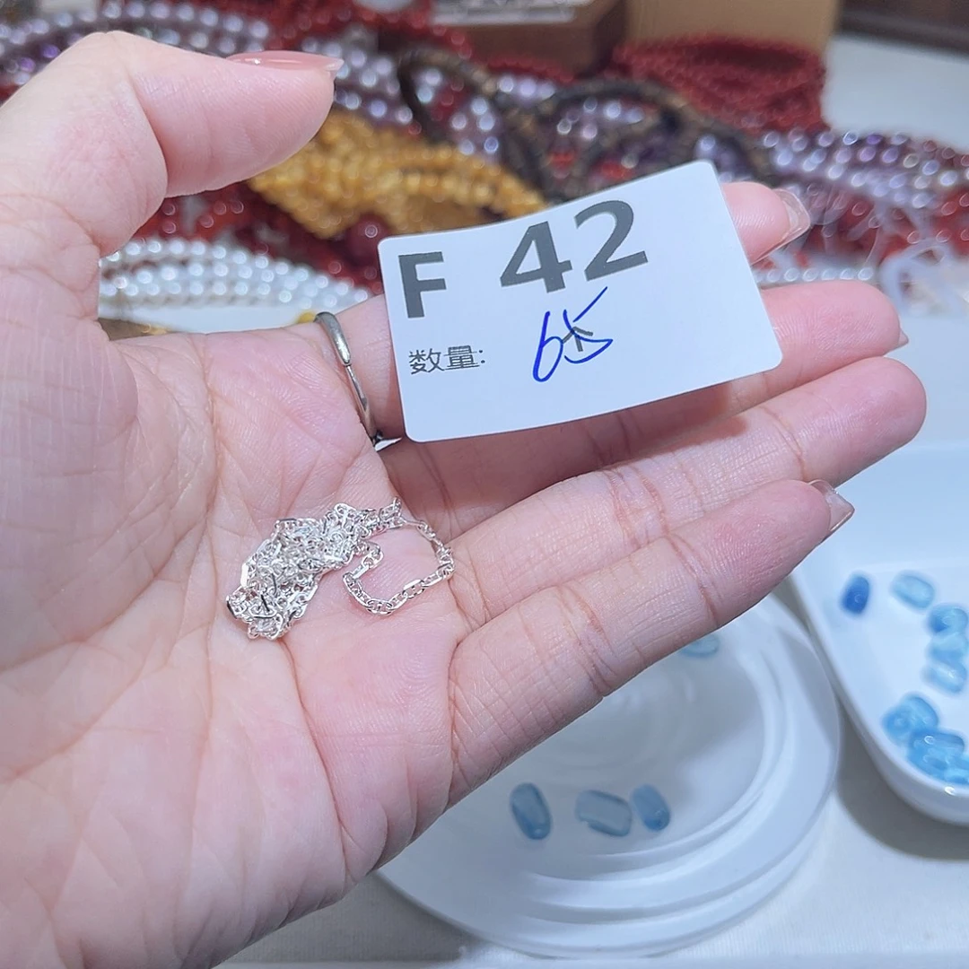安***宝水晶珠宝半成品银S925镶嵌F42。