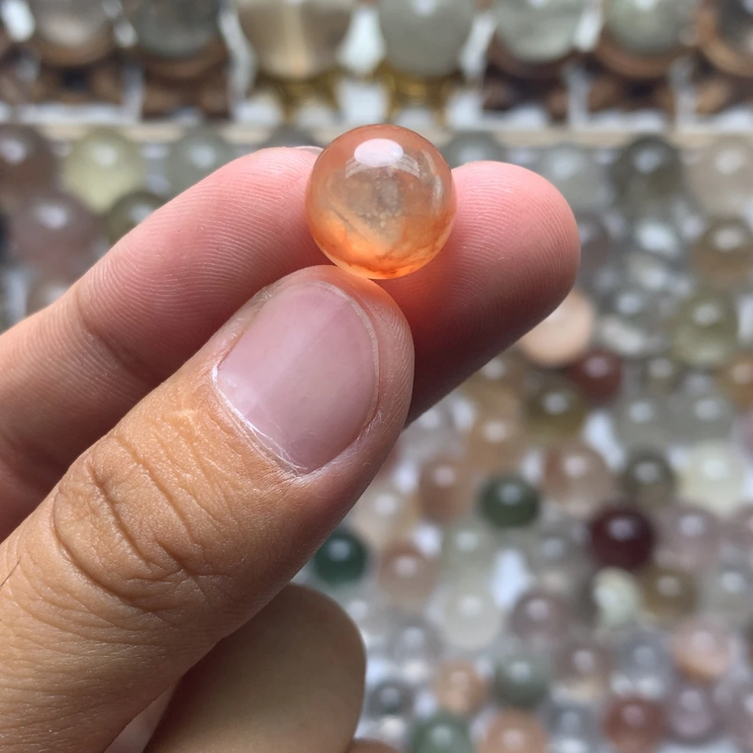 水晶珠宝半成品未镶嵌兔毛球