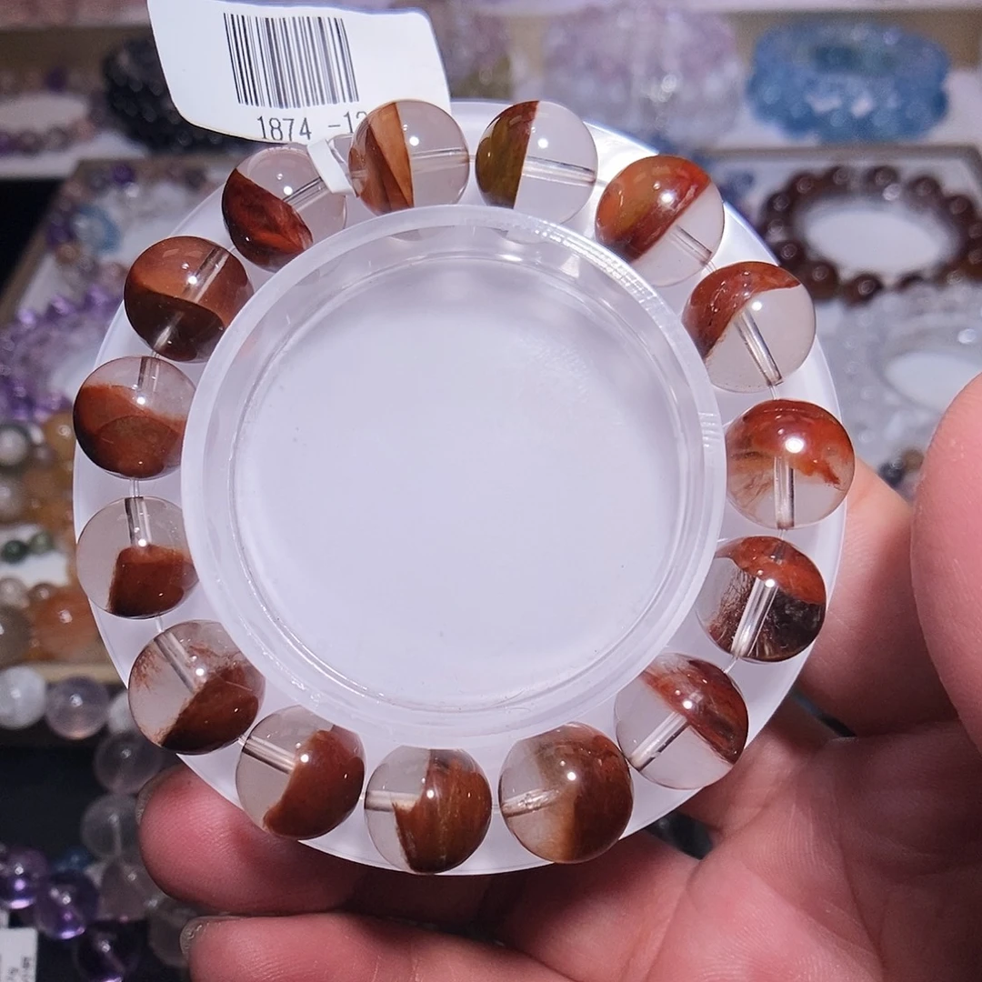 手链未镶嵌水晶红兔毛12mm