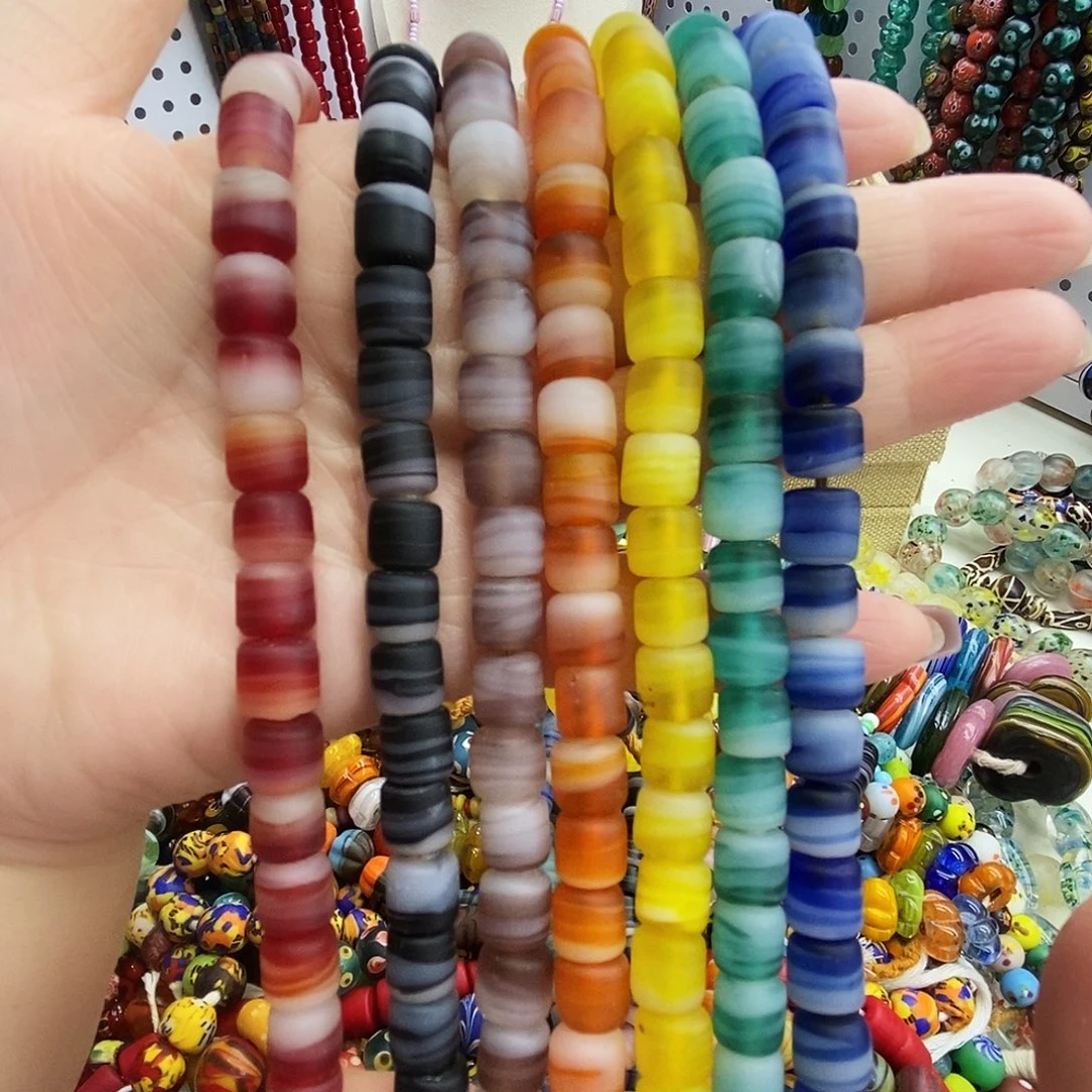 琉璃颈饰尼泊尔搅胎15一条卡8，022