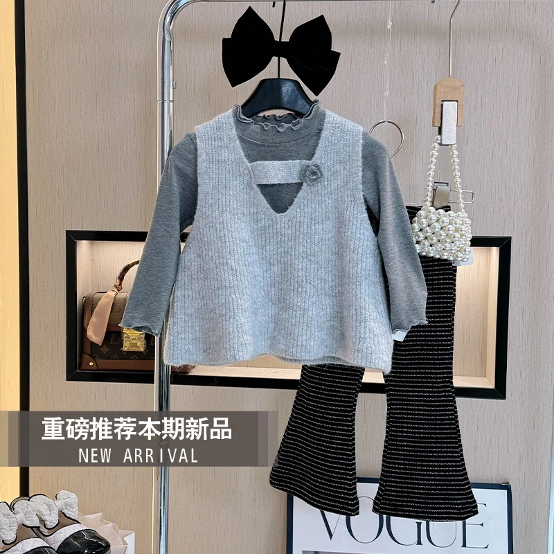 女童套装秋冬2025新款网红女宝洋气童装小女孩秋季儿童衣服三件套