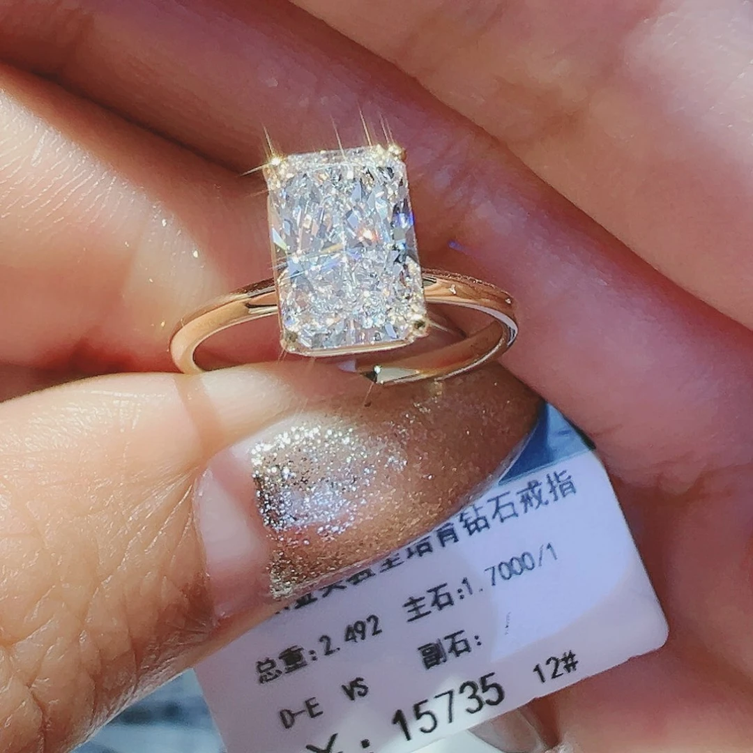 实验室培育钻石18K金镶嵌1.7ct12