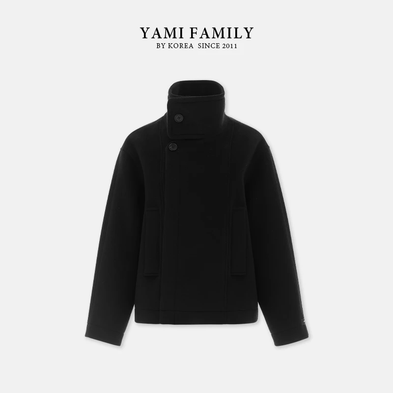 【青檀木】YM 492  秋冬舒适时尚户外休闲保暖秋冬立领羊毛大衣外套