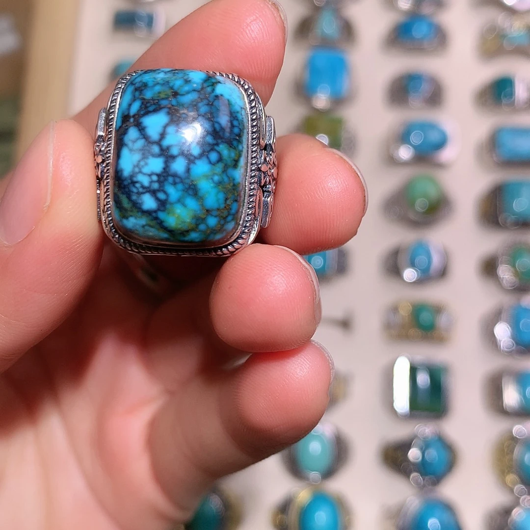 飘***子绿松石银S925镶嵌挂件