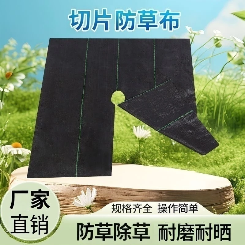 切片防草布农用除草布裁片打孔盖草遮草布透气透水果园果树抑草布