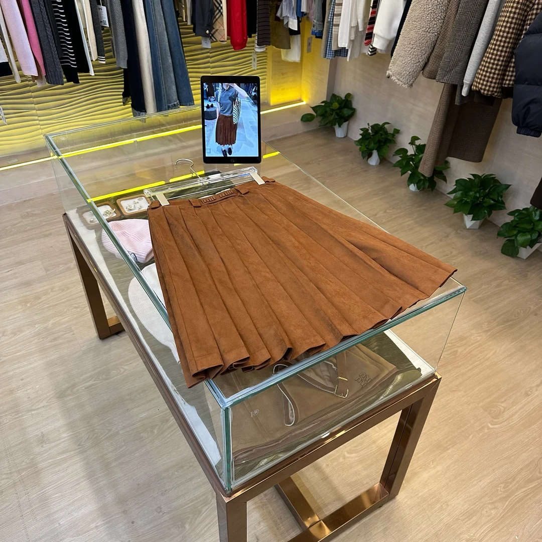 B151【M家】高版本25n早秋新款高腰拉链款纯色A字裙半身裙