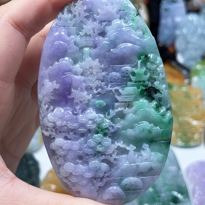 翡翠未镶嵌颈饰如**形天然