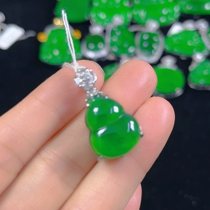 翡翠银S925镶嵌吊坠(不含链)