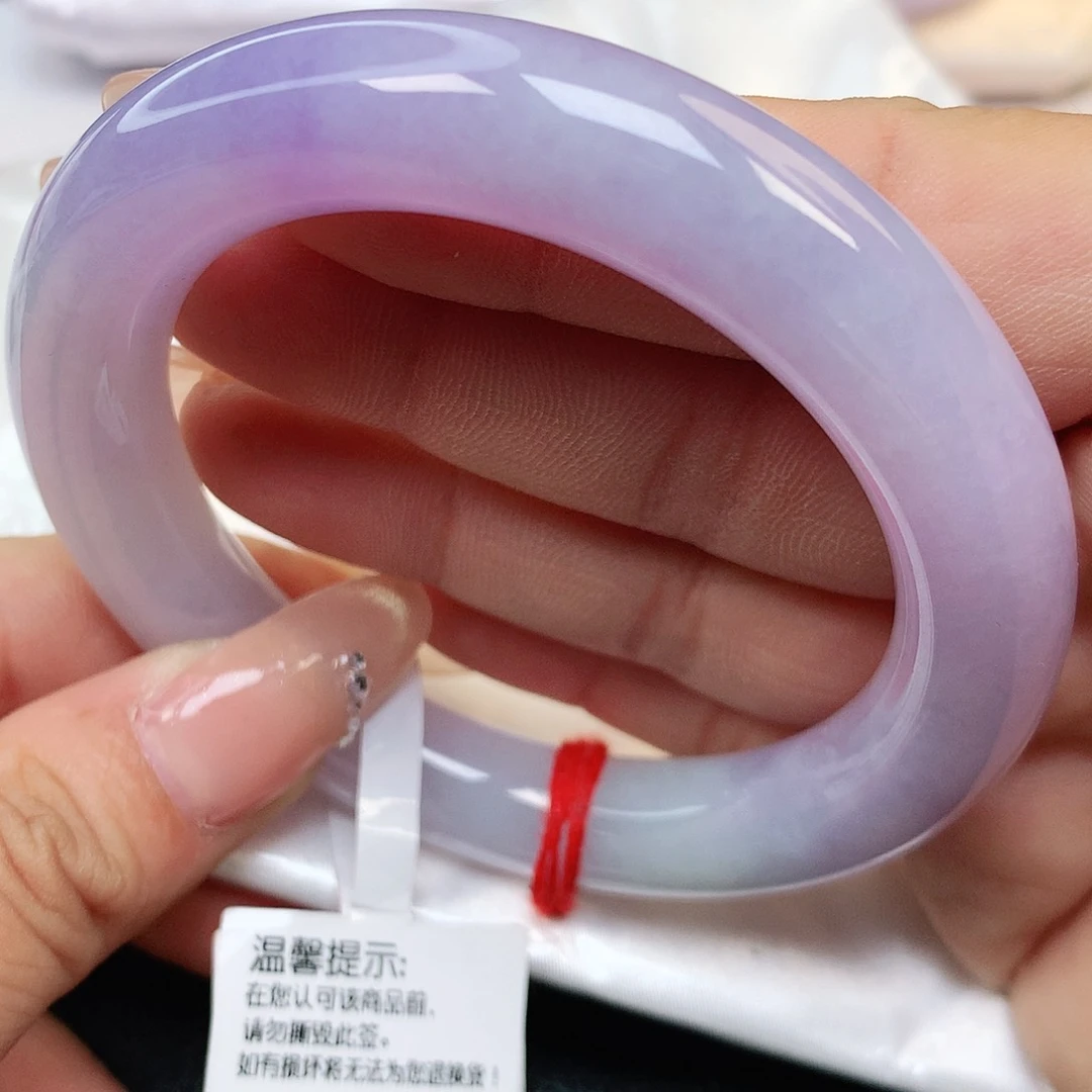 未镶嵌手镯翡翠纯天然A货翡翠紫罗兰圆条