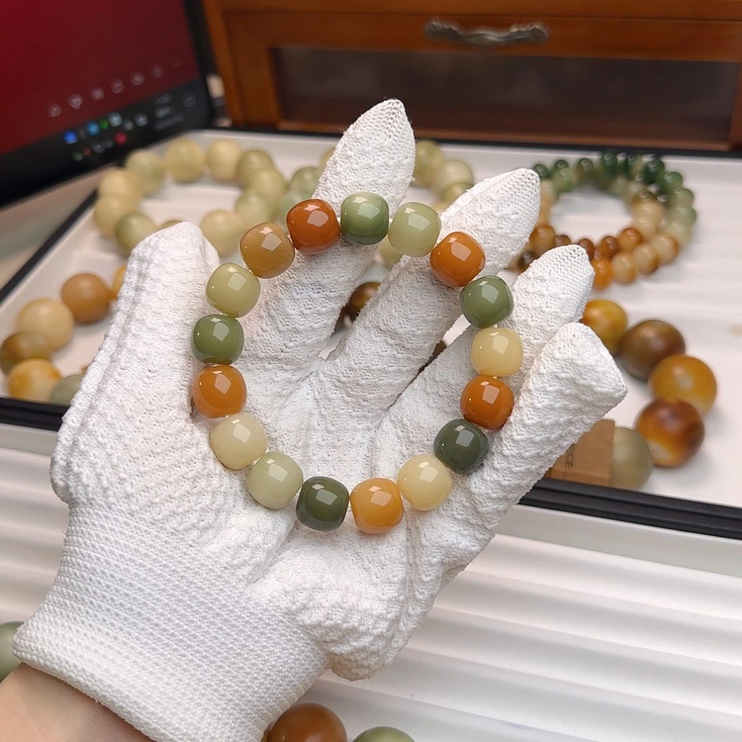 菩提根/象牙果手串卡14水磨桶珠默认微瑕