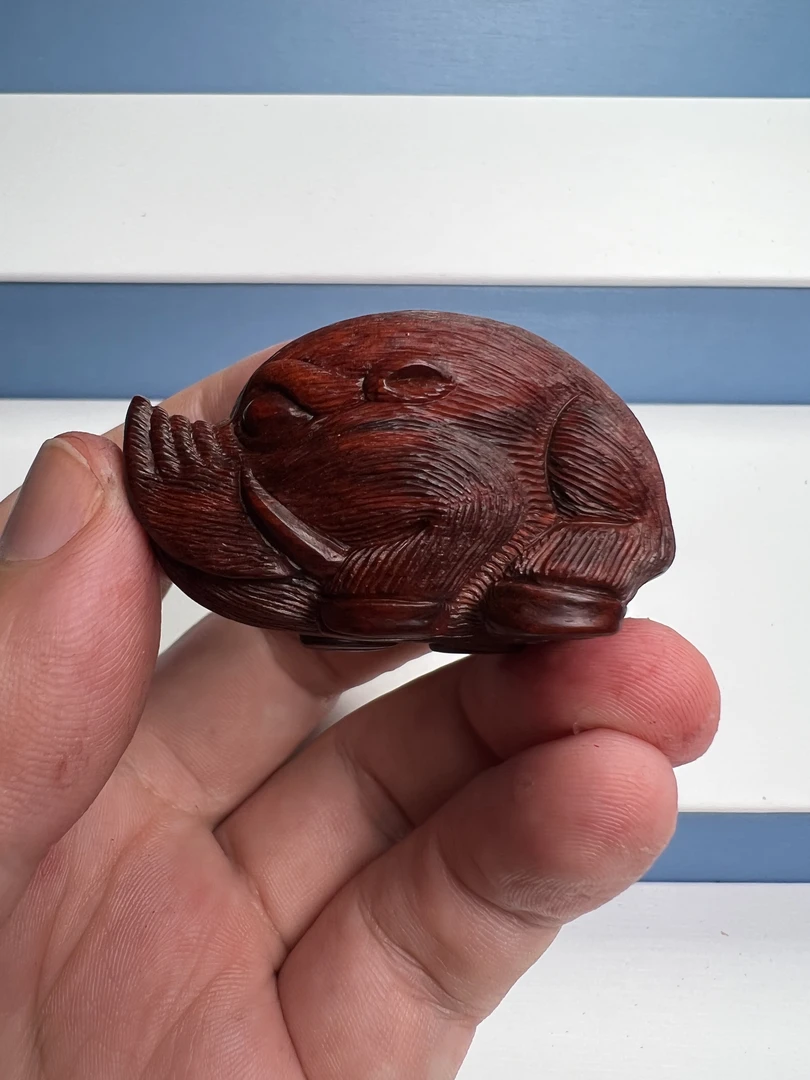 正宗印度小叶紫檀野猪手把件