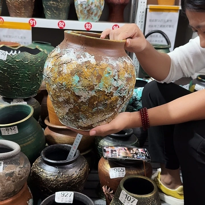 94彩绘坛子高度23口径14