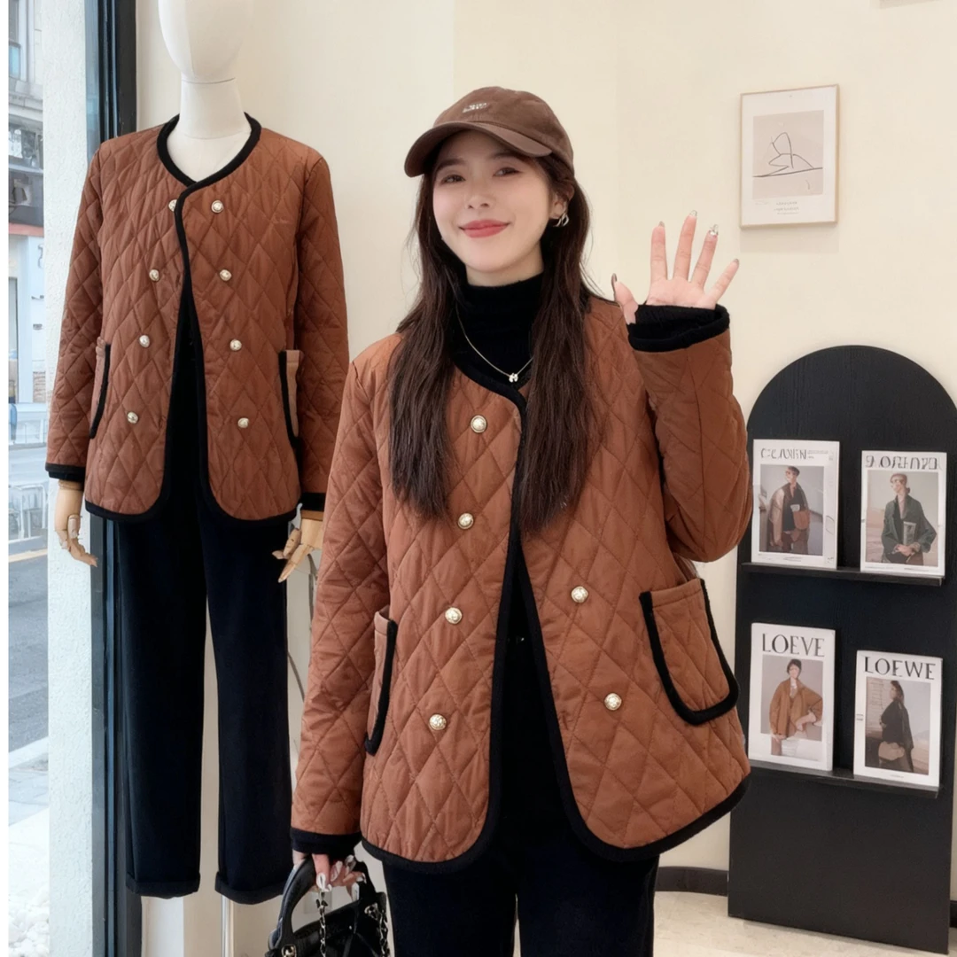 大码女装 胸110-134双排纽扣棉衣948#