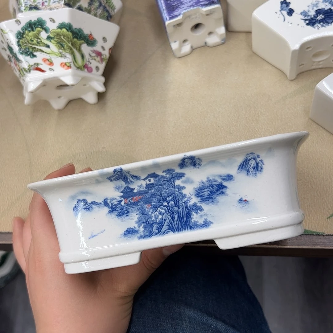 紫砂花盆392号瑕疵18/14/5.5cm