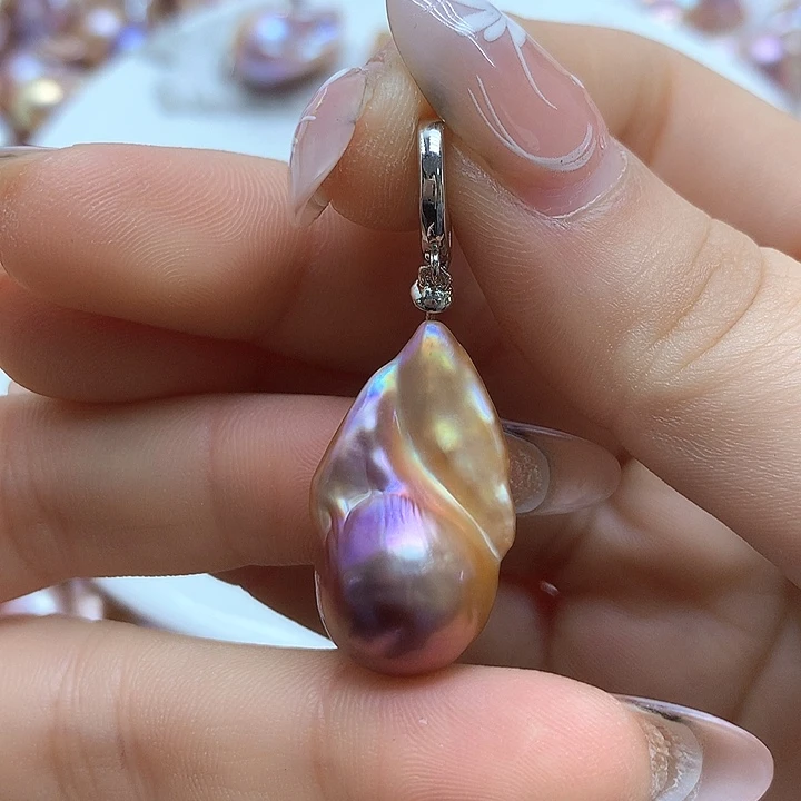 淡水珍珠耳饰银S925镶嵌