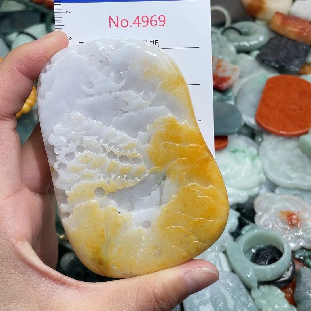 翡翠未镶嵌挂件4969