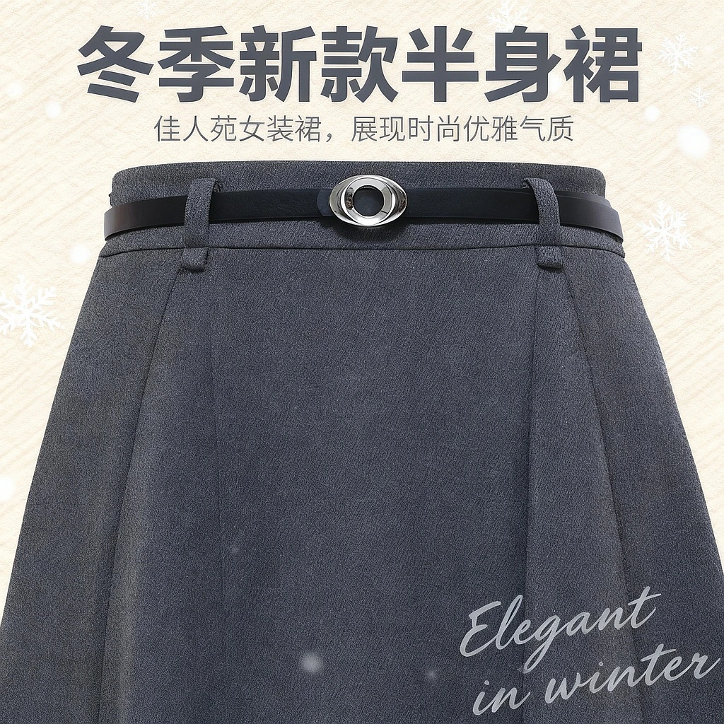 【开心专属】佳人苑半身裙女冬季新款J446012