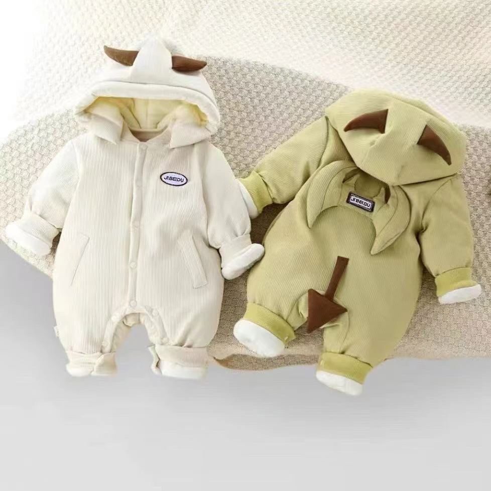 婴儿冬季男女宝宝连体衣哈衣加厚棉服外出爬服新生婴幼儿冬款棉衣