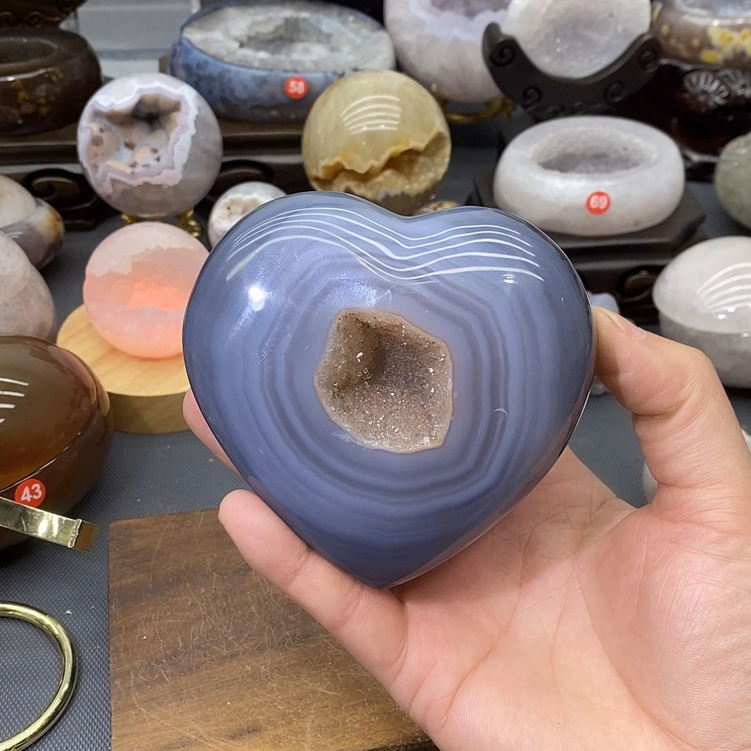 未镶嵌紫晶摆件爱心