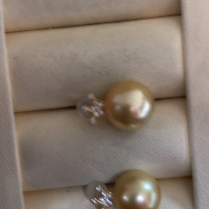 18K金镶嵌耳饰海水珍珠