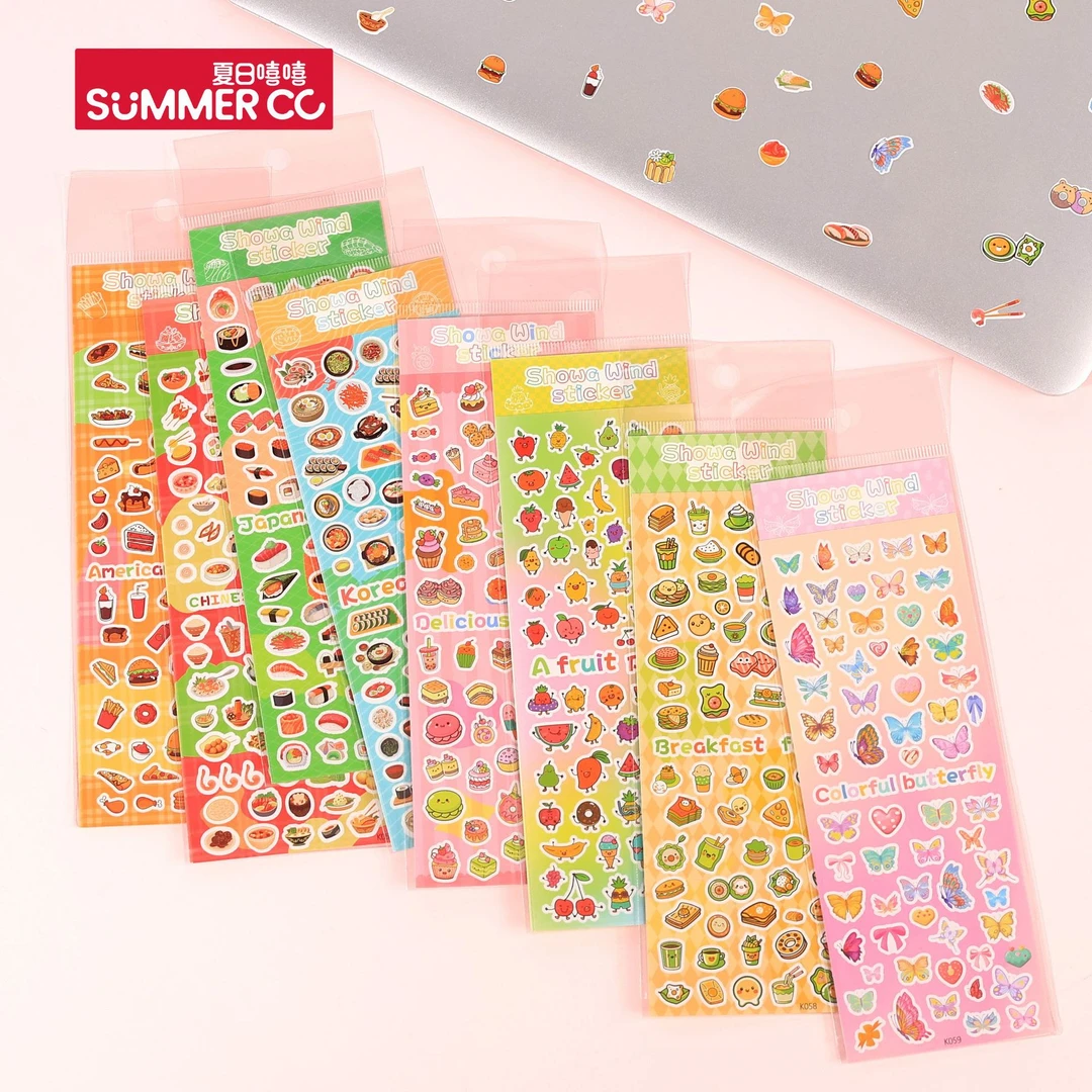 夏日嘻嘻原创手账装饰贴纸咕卡贴纸美味食物迷你贴纸小卡装饰贴纸