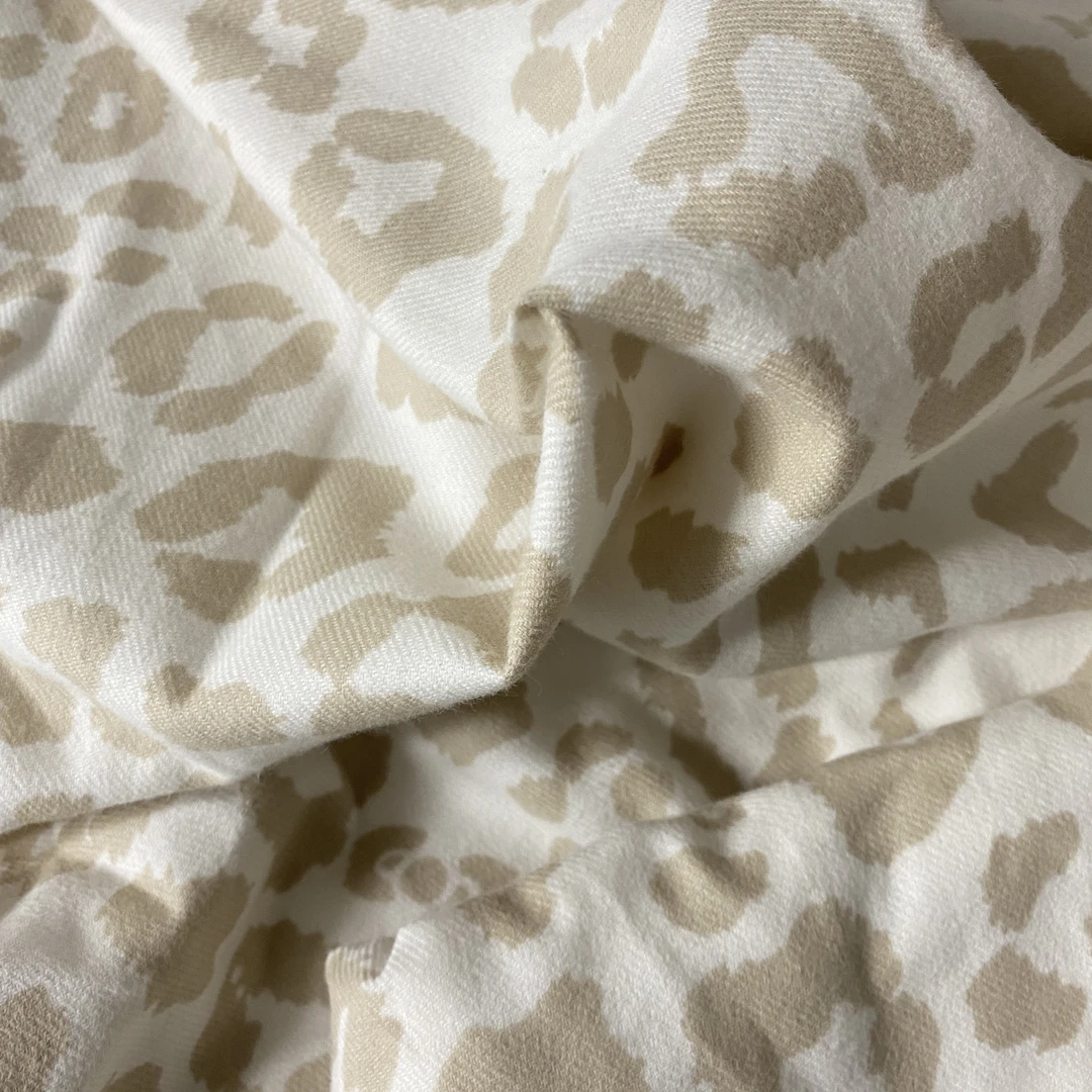 【SS专属】浅咖色豹纹纯棉磨毛软糯长袖长裤