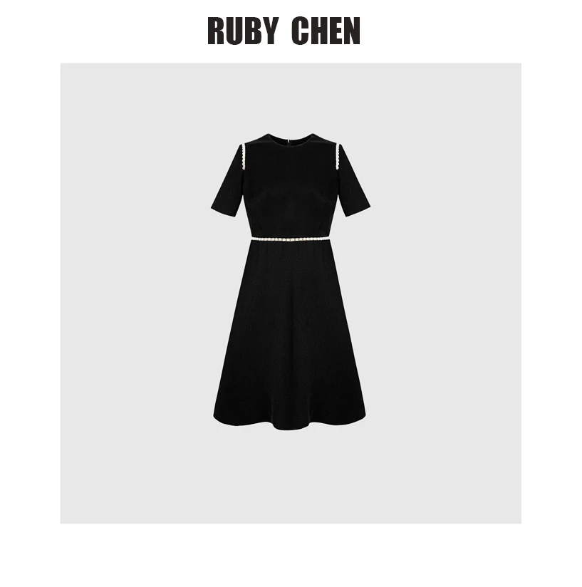 TrumAcme~轻奢法式气质珍珠收腰显瘦连衣裙