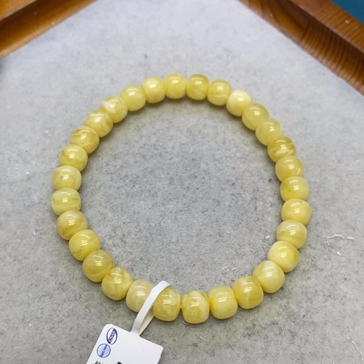 蜜蜡裸石未镶嵌手串