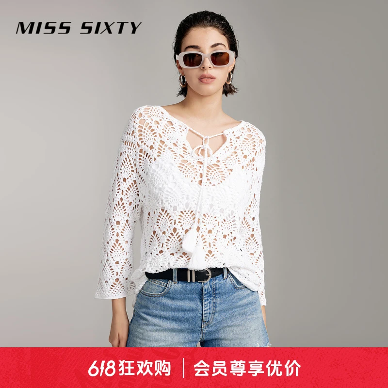 【陈大可专属】MissSixty夏季新款针织衫女镂空钩花宽松度假尤莱特