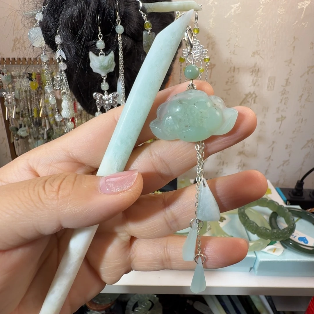 未镶嵌岫玉发簪福利款两个包邮