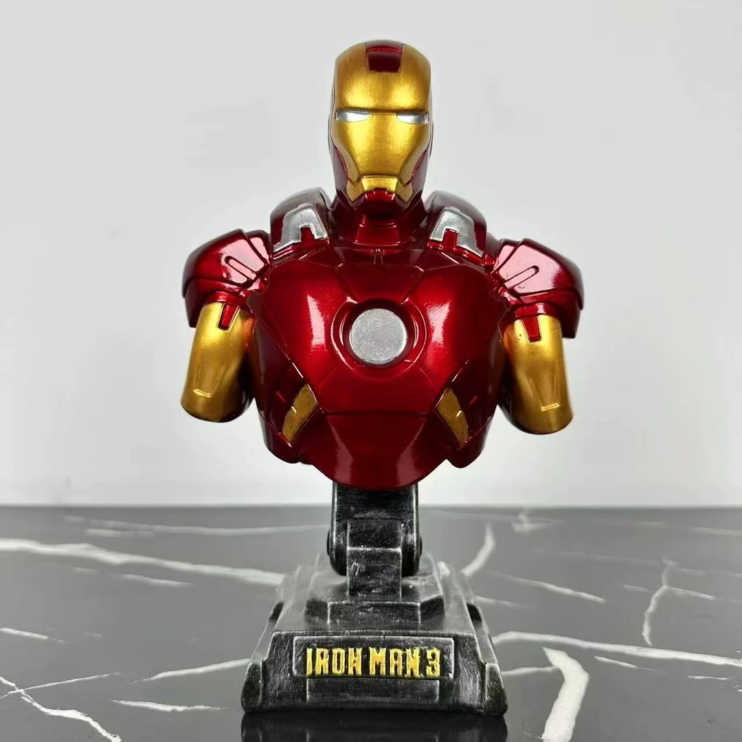 漫威复仇者联盟钢铁侠MK7半身胸像GK树脂模型手办桌面酒柜摆件
